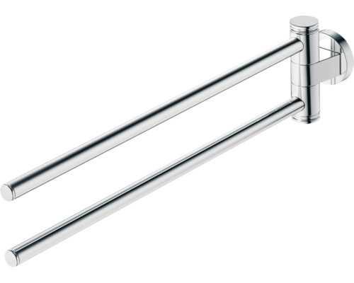 Barre porte-serviettes DURAVIT D-Code pivotante chrome brillant 0099221000 Porte-serviettes double pour montage mural