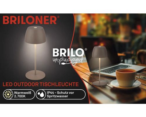 Lampe de table d''extérieur à LED Briloner avec protection contre les projections d''eau