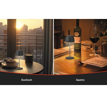 Lampe de table sur table à manger et en gastronomie