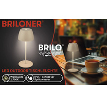 Lampe de table d''extérieur LED Briloner avec protection contre les projections d''eau