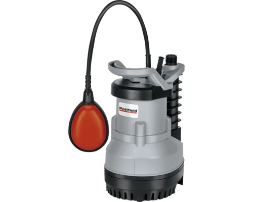 Tauchpumpe mit Schwimmerschalter und Pattfield Logo