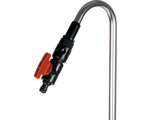 Gartenschlauchhalter mit Absperrhahn und Hahnstück