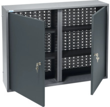 Werkzeugschrank mit zwei offenen Türen und Lochwand