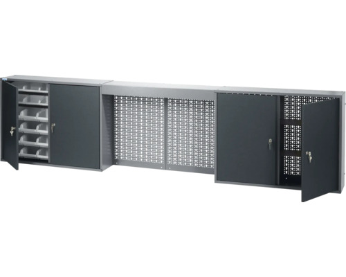 Armoire d'atelier avec portes coulissantes et paroi perforée