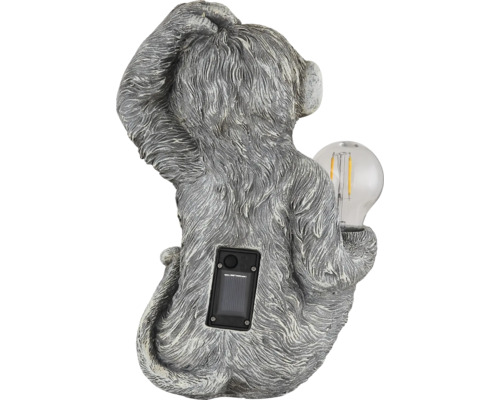 Dekorative Affenfigur mit Solarpanel und Glühbirne