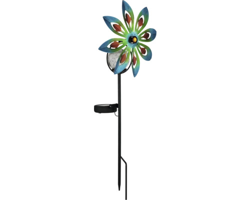 Piquet de jardin avec lampe solaire en forme de fleur