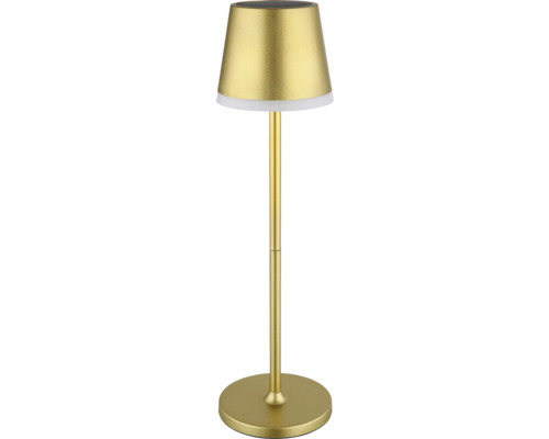 Goldfarbene Stehleuchte mit Lampenschirm