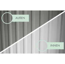 Aussen- und Innenansicht einer Trapezblechplatte
