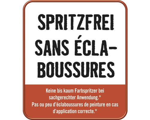 Symbole anti-éclaboussures : pas ou peu d''éclaboussures de peinture en cas d''application correcte.