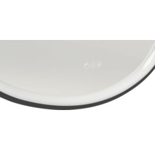 Vue détaillée d''un miroir avec capteur tactile et fonction de chauffage