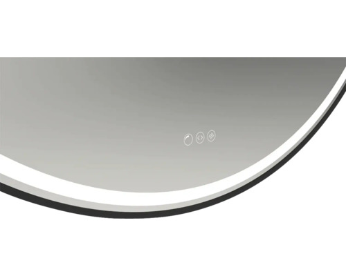 Gros plan d''un miroir avec des symboles de capteur tactile