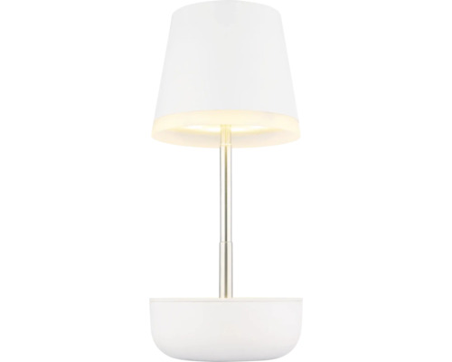 Tischleuchte mit Lampenschirm und Metallsockel