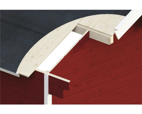 Vue détaillée d''une maison en bois avec construction de toit