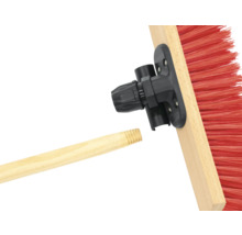 Balai avec manche en bois et poils rouges