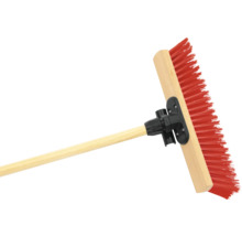 Balai de voirie avec manche en bois et poils