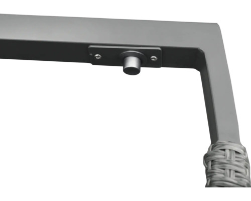 Vue détaillée d''un meuble avec cadre métallique et fixations