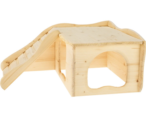 Holzhaus für Kleintiere mit Rampe