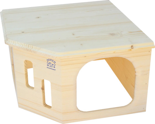 Holzhaus für Kleintiere mit Dach und Eingängen