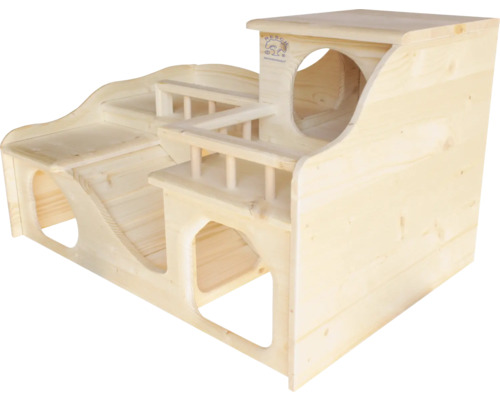 Maison pour petits animaux en bois avec escaliers et grottes