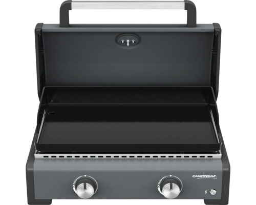 Gril de camping avec surface de cuisson ouverte et éléments de commande
