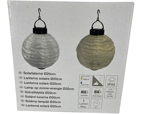 Solarlaterne mit 20 Zentimeter Durchmesser