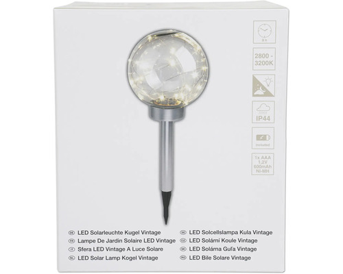 Lampe De Jardin Solaire LED Vintage