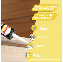 Pattex Klebekartusche ideal zum Verkleben auf Holz, Beton, Stein und Putz