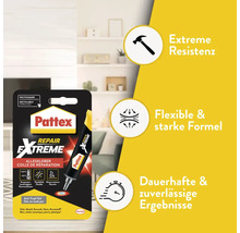 Pattex Repair Extreme Alleskleber mit den Eigenschaften Extreme Resistenz, Flexible Formel und dauerhafte Ergebnisse