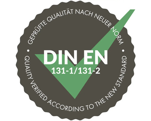 DIN EN 131-1/131-2 Geprüfte Qualität nach neuer Norm Siegel