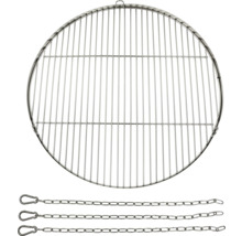 Grille de barbecue ronde avec suspension à chaîne