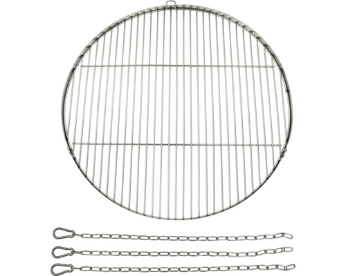 Grille de barbecue ronde avec suspension à chaîne