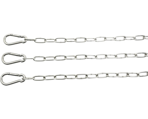 Trois chaînes de couleur argentée avec mousquetons