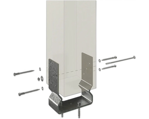 Support de poteau avec matériel de fixation pour structure en bois