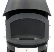 Vue détaillée d''un chauffage de terrasse avec pare-étincelles.