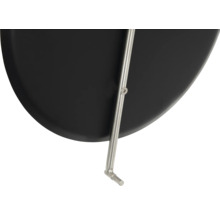 Vue détaillée d''un brasero en acier noir avec un pied