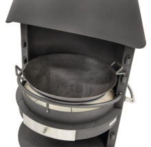 Gril avec foyer et wok en acier