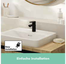 hansgrohe Waschtischarmatur VERNIS SHAPE 70 CoolStart schwarz matt mit Zugstangen-Ablaufgarnitur 71593670