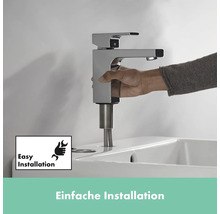 Installation eines Waschtischmischers mit dem Symbol einfache Installation