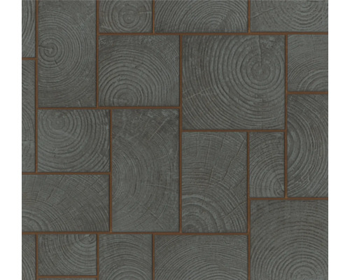 Vliestapete 85744 Natural Opulence by Felix Diener Holz-Optik anthrazit kupfer Fliesenmuster in Holzoptik