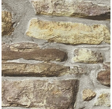 Gros plan d''un papier peint avec un motif de mur de pierre