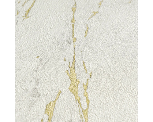 Gros plan d''un papier peint blanc avec des accents dorés pour la décoration murale