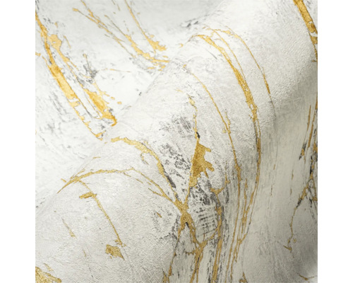Papier peint avec motif marbre et or