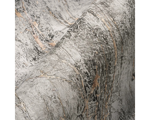 Papier peint structuré gris avec aspect marbre