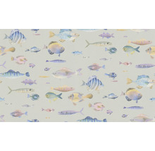 Papier peint avec divers motifs de poissons