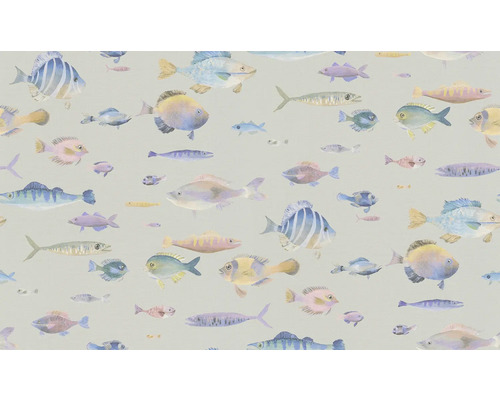 Papier peint avec divers motifs de poissons
