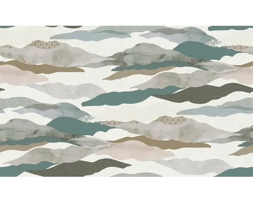 Papier peint avec motif graphique de montagne