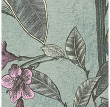 Vue détaillée d''un papier peint avec motif de feuilles et de fleurs