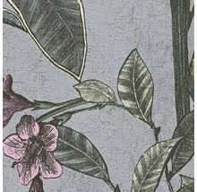 Papier peint avec motif de fleurs et de feuilles