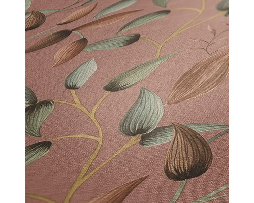 Gros plan d''un papier peint avec motif de feuilles