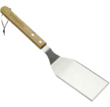 Grillwender aus Metall mit Holzgriff